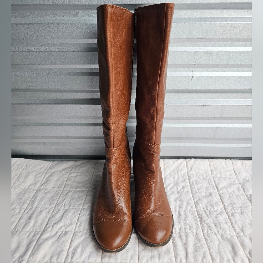 Giani bermini Shoes Womens 11M Heels Knee High Tall Brown Zip - Picture 2 of 12